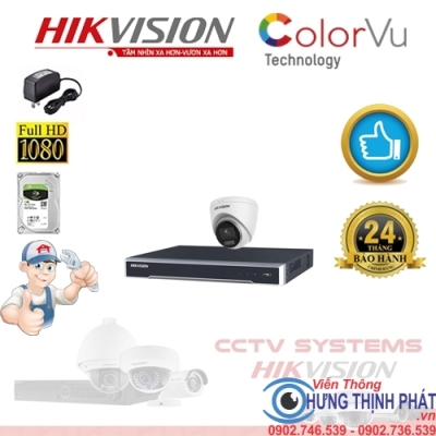 TRỌN BỘ 1 CAMERA IP HIKVISION 2.0 MPX CÓ ÂM THANH - CÓ MÀU 24/24